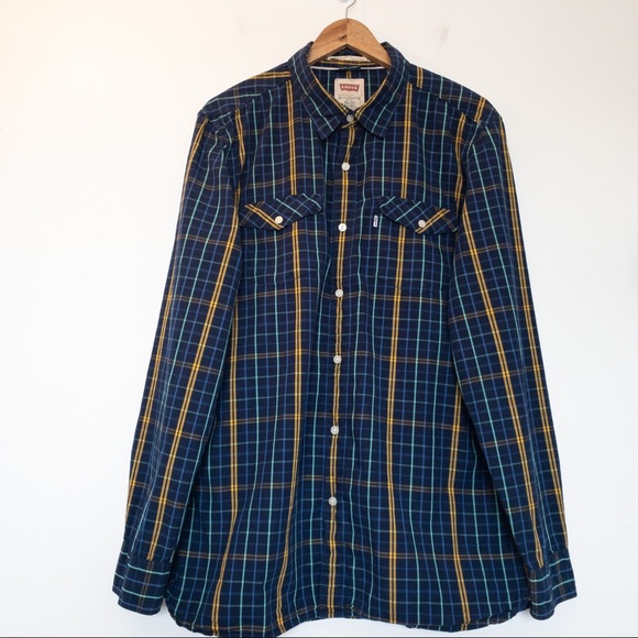Levi’s Men Size XL Shirt Slim Fit Plaid - Picture 2 of 13